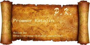 Prommer Katalin névjegykártya